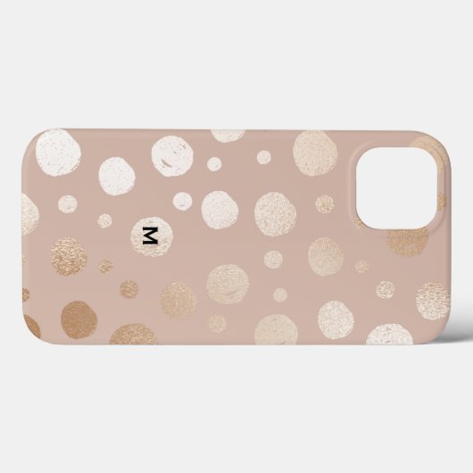 Beige achtergrond schuintrekken cirkels patroon Case-Mate iPhone case (Achterkant (horizontaal))