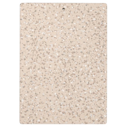 Beige Aesthetic Terrazzo Klembord (Achterkant)