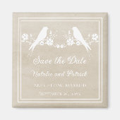 Beige Agapida's Bloemen Save the Date-magneet Magneet (Voorkant)