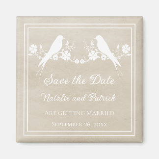 Beige Agapida's Bloemen Save the Date-magneet Magneet