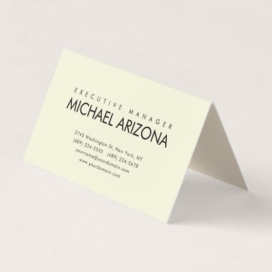 Beige & Almond Color Minimalist Simple Plain Visitekaartje (Voorkant)