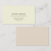 Beige & Almond Minimalist Plain Premium Silk Visitekaartje (Voorkant / Achterkant)