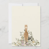 Beige Alpaca Geslacht Neutrale Baby Shower Kaart (Achterkant)