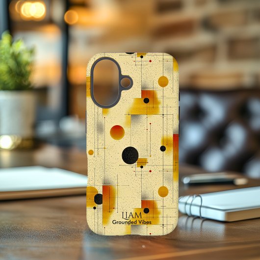 Beige & Amber Aardetone Geometrische Kunst Telefoo Case-Mate iPhone Case