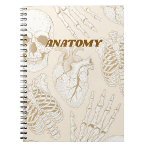 Beige Anatomie Skelet Medisch Esthetisch Ontwerp Notitieboek