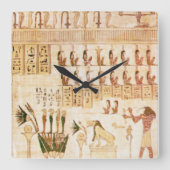 Beige Ancient Egyptische Hieroglypische wandklok (Voorkant)