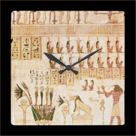 Beige Ancient Egyptische Hieroglypische wandklok