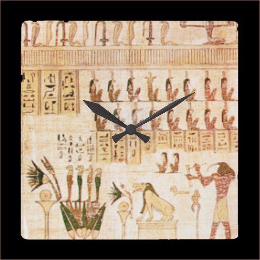 Beige Ancient Egyptische Hieroglypische wandklok