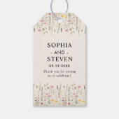 Beige and Boho Wildflower Wedding  Cadeaulabel (Voorkant)