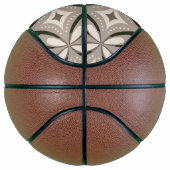 Beige and Brown Retro circular shapes Basketbal (Rechts)