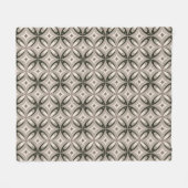 Beige and Brown Retro circular shapes Fleece Deken (Voorkant (Horizontaal))