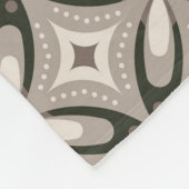 Beige and Brown Retro circular shapes Fleece Deken (Hoek)