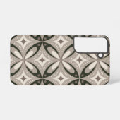Beige and Brown Retro circular shapes Samsung Galaxy Hoesje (Achterkant horizontaal)