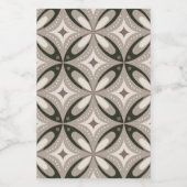 Beige and Brown Retro circular shapes Voedselcontainer Etiket (Enkel label)