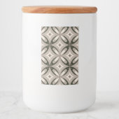 Beige and Brown Retro circular shapes Voedselcontainer Etiket (Voorkant)