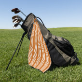 Beige and burnt orange five stripe pattern golfhanddoek (Groen)