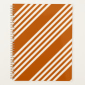 Beige and burnt orange five stripe pattern planner (Voorkant)