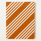 Beige and burnt orange five stripe pattern planner (Achterkant)