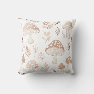 Beige and Cream Mushroom Pattern Sierkussen