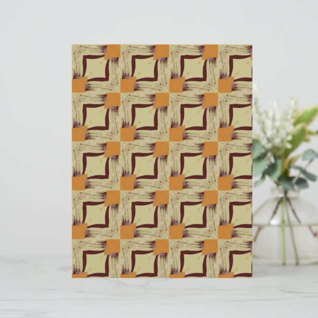 Beige and Maroon Tiles scrapbook paper (Staand voorkant)
