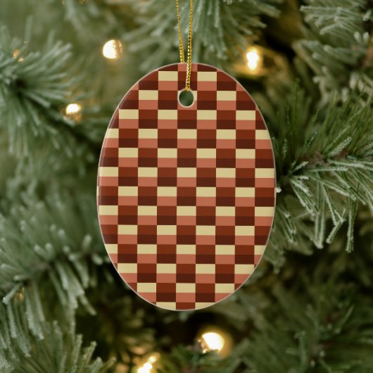 Beige and Rusty Color Blocks Keramisch Ornament (Boom)