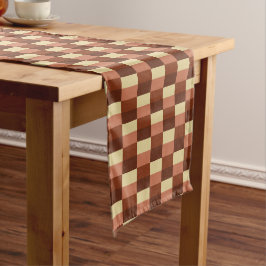 Beige and Rusty Color Blocks Korte Tafelloper