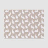 Beige And White Bunny Pattern Neutral Easter Tissuepapier (Voorkant)