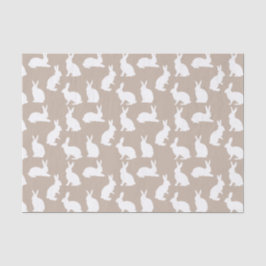 Beige And White Bunny Pattern Neutral Easter Tissuepapier