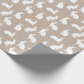 Beige And White Bunny Rabbit Pattern Cute Easter Cadeaupapier (Hoek)