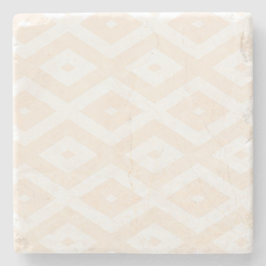 Beige and white diamond pattern stenen onderzetter (Voorkant)