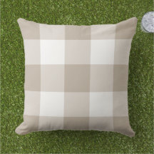 Beige and White Gingham Pset Farmhouse Pattern