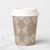 Beige and white patterns AI art  Papieren Bekers (Achterkant)