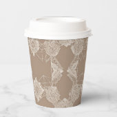 Beige and white patterns AI art  Papieren Bekers (Voorkant)