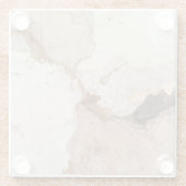 Beige and White Stone Marble Effect Glazen Onderzetter (Achterkant)