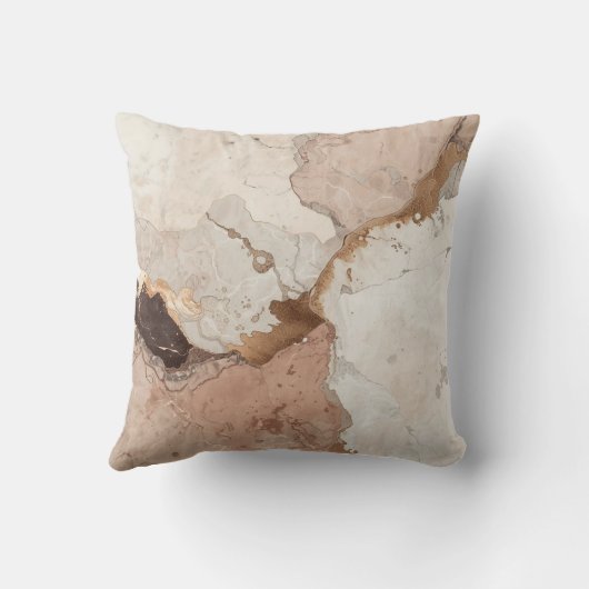 Beige and White Stone Marble Effect Kussen (Achterkant)