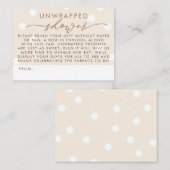 Beige and White Unwrapped Shower Informatiekaartje (Voorkant / Achterkant)