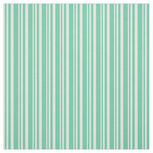 Beige & Aquamarine Lined Pattern Stof (Swatch)