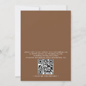 Beige aquarel boho bloemen QR-code trouwen Kaart (Achterkant)