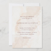 Beige aquarel kust bruiloft kaart (Voorkant)