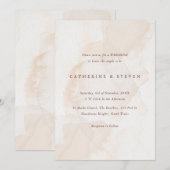 Beige aquarel kust bruiloft kaart (Voorkant / Achterkant)