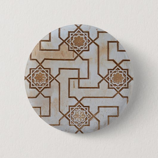 Beige Arabesque Mosaic Button (Voorkant)