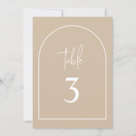 Beige Arch Minimal Baptism Table Number Kaart