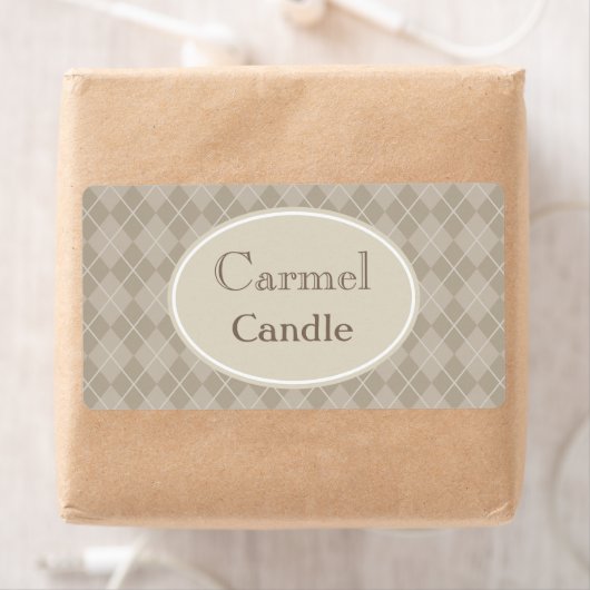 Beige Argyle Aangepaste labels (Insitu)