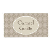 Beige Argyle Aangepaste labels (Voorkant)