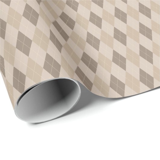 Beige Argyle-cadeauverpakkings papier (Rol Hoek)
