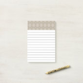 Beige Argyle Post It Notes (Op bureau)