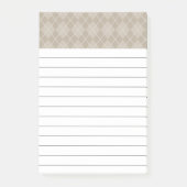 Beige Argyle Post It Notes (Voorkant)