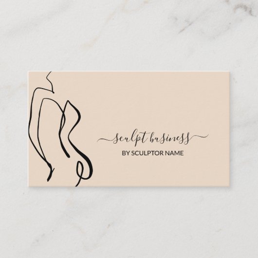 Beige Art Body sculpende contouren esthetica Visitekaartje (Voorkant)
