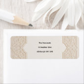 Beige Art Deco Trouwretouradreslabel Etiket (Insitu)