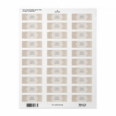 Beige Art Deco Trouwretouradreslabel Etiket (Full Sheet)